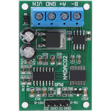 Module DAC 2 canaux 12 V CC N4DACO2, convertisseur analogique-numérique PWM 0-5 V/0-10 V, carte RS485 RTU (1/5)