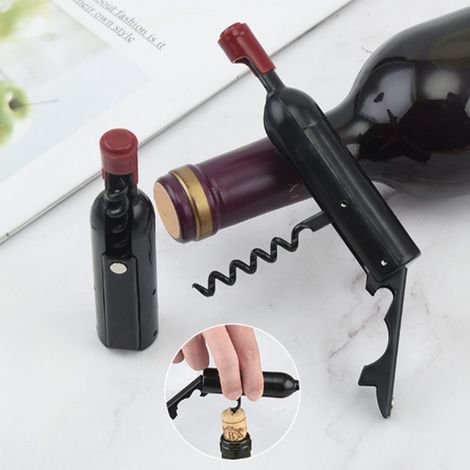 Ouvre-bouteille magnétique multifonctionnel noir, portable, en acier inoxydable (1/5)