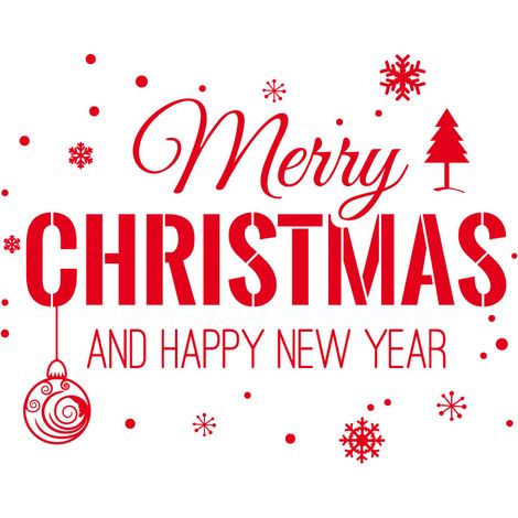 STICKER VITRINE MERRY CHRISTMAS (T0192).- Rouge - 47 x 60 cm