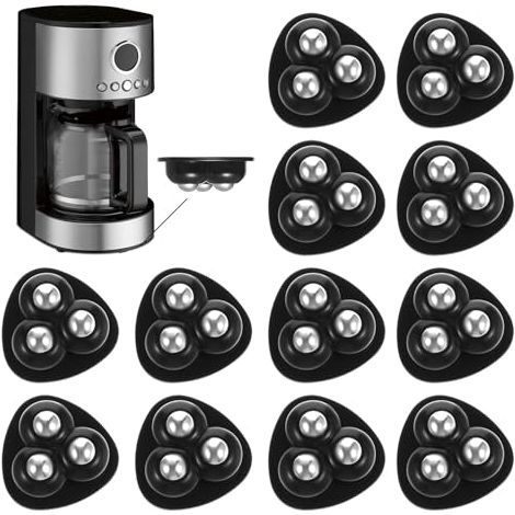Lot 12 Roulettes Bille Lourdes, Auto-Adhésives, 360°, Mini Universelles, Cuisine, Électroménager, Cafetière (1/5)