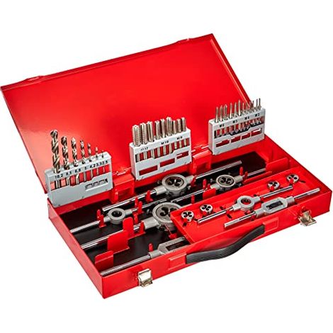 Set di utensili per filettare M3-M4-M5-M6-M8-M10-M12, 44 pezzi, HSS (1/4)