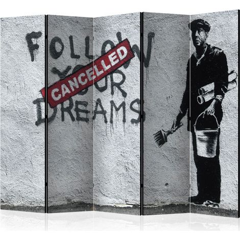 Paravent 5 Volets "Dreams Cancelled - Banksy" 172x225cm (1/2)