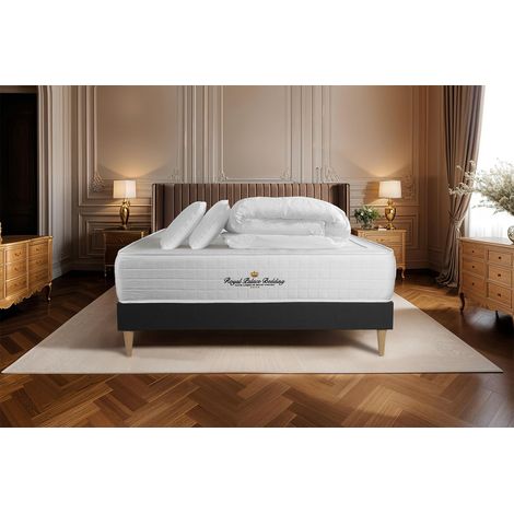 Pacchetto letto completo - Materasso 140x190cm + Box spring (monoblocco) + 2 cuscini + Piumino - Windsor