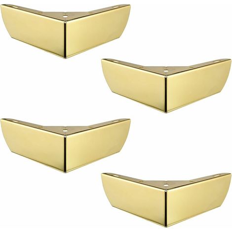 Pieds DIY de Meubles de Cuisine Jambes pour Table Basse Armoires Lit Canapé Forte Pied de Chaise Bureau en Métal Doré Silencieuse Antidérapante (1/4)