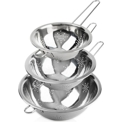 Colino da cucina in acciaio 16 / 20 / 24 cm 3 pezzi. (1/5)