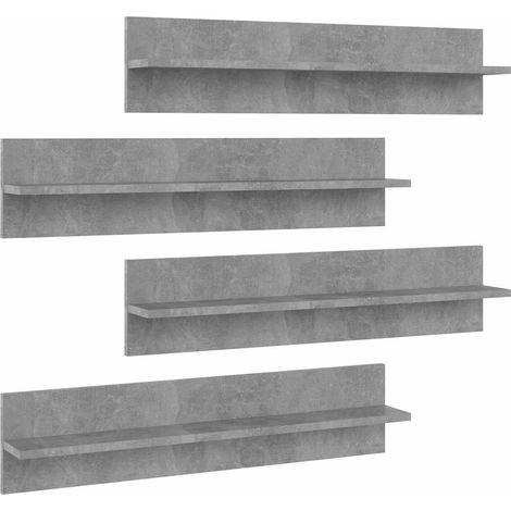 Estante de pared 4 uds contrachapado gris hormigón 80x11,5x18cm vidaXL (1/5)