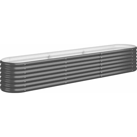 Jardinera acero galvanizado antracita 224x40x36 cm vidaXL