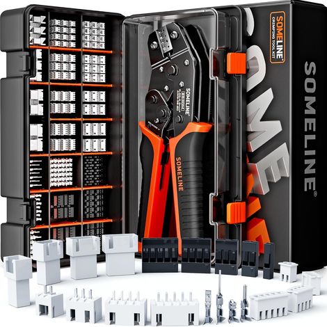 Kit de Pince à Sertir avec 21 Types de Connecteurs JST-XH 2,5mm et 2,54mm, Pince à Sertir 0,03-0,5mm² (32-20 AWG), pour Séries JST, KF2510, Molex, AMP EI (1/5)