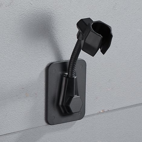 360° verstellbare Handbrausehalterung, kein Bohren erforderlich, Badezimmerzubehör, Schwarz