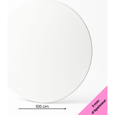 Panneau rond aluminium composite blanc diamètre 1000 mm – Épaisseur 2 mm – Usage déco ou pro, intérieur/extérieur