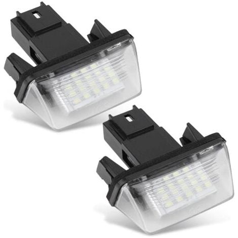 2 pièces Lampe de Plaque d'immatriculation de Voiture à 18 DEL Gauche et Droite pour C3 2002-2009 / BERLINGO / 306 307 406 5008 (1/4)