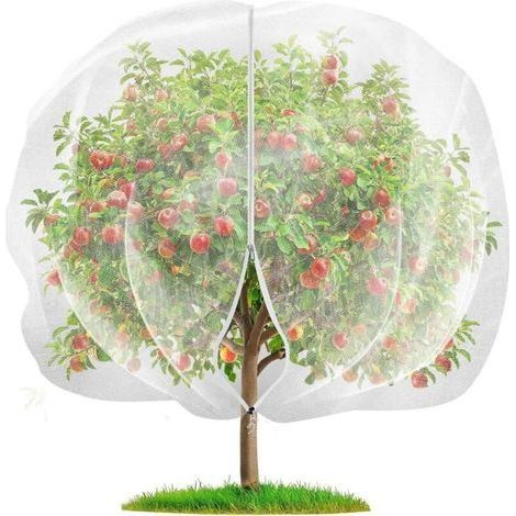 Netzgewebe für den Garten, geeignet für Pflanzen, Obstbäume, Obstkäfige, Insekten- und Vogelschutznetz mit Reißverschluss zum Schutz von Pflanzen, Früchten und Blumen