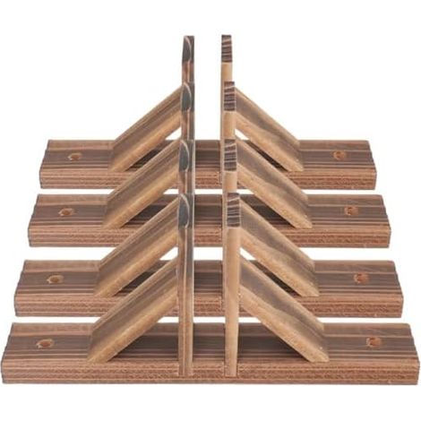 Lot de 4 pieds de support de clôture en bois triangulaire, pour clôture de jardin (1/5)
