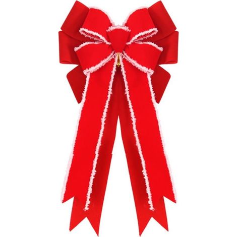 Ribbon Bow - Décoration De Noël Pour Arbre Porte Mur Salle - 10 x 10 x 4 cm - Coton - 1 Pièce (1/4)