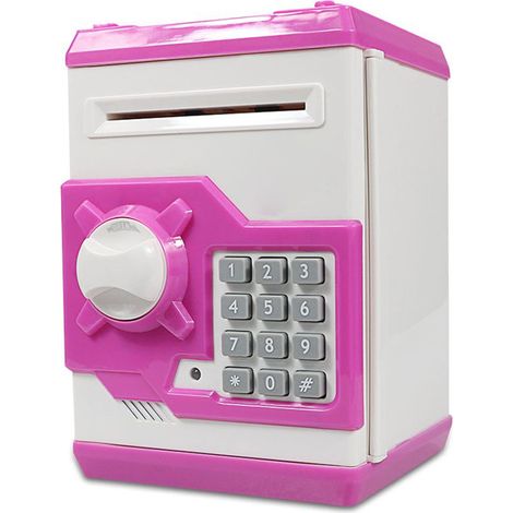Coffre-fort électronique pour enfants avec mot de passe - Tirelire ATM jouet pour pièces et billets - Idée cadeau anniversaire (1/5)