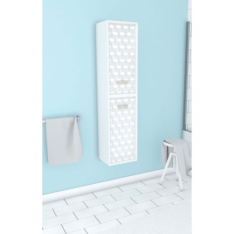 Columna ducha blanca suspendida H150xP25xL35 cm