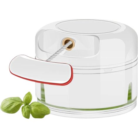 Coupe-Oignon Manuel - Coupe-Légumes Compact - 170 ml - Lame Double Croissant En Acier - Plastique ABS+PP - Blanc (1/5)