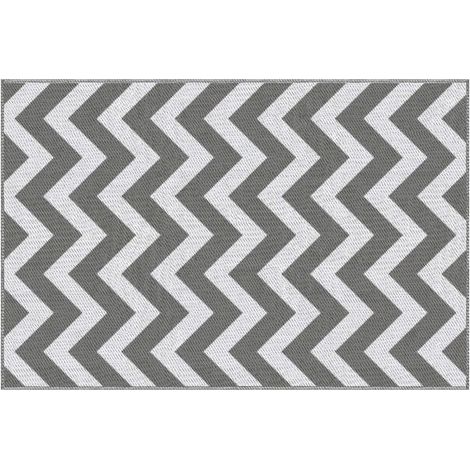 Alfombra de exterior, Alfombra de jardín, Alfombra sintética impermeable, Moqueta, 121x182x0,3 cm, balcones, jardines, logias, Gris claro (1/5)