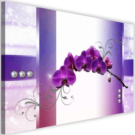 Tableau sur toile Orchidée fleurs bien-être Lila 60x40 (1/5)