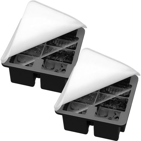 Bac à Glaçons Plateau À Glaçons Cocktail Écaille 4 Alvéoles 2 Pièces Accessoire de Cuisine en Silicone Anti-adhésif Démoulage Facile pour Frigo Camping Fête Été (1/5)
