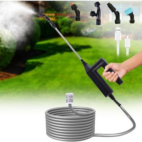 Pulvérisateur Électrique à Pression Multi-Vitesse Rechargeable+Perche Télescopique avec Tuyau de 8M et 4 Buses,Pulvérisateur Portable de Jardin pour Patio,Pelouse,Lavage de Voiture (1/4)
