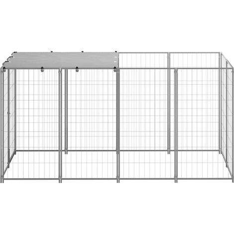 Maison Exclusive - Gabbia per Cani Argento 2,42 m² in Acciaio (1/5)