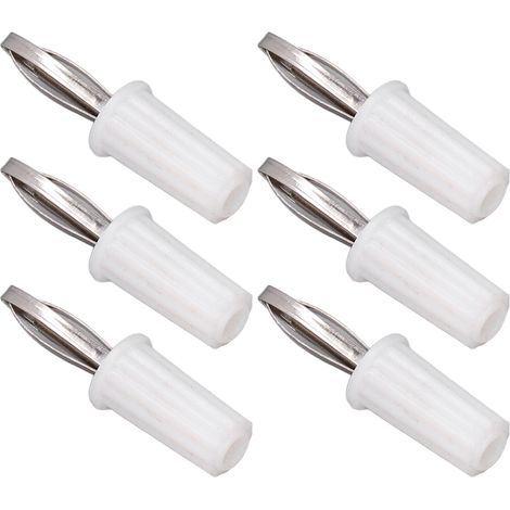 Lot de 100 Douilles Banane 4mm en ABS et Laiton Nickelé, Performance Fiable pour Connexions Électriques - Outillage Blanc (1/5)