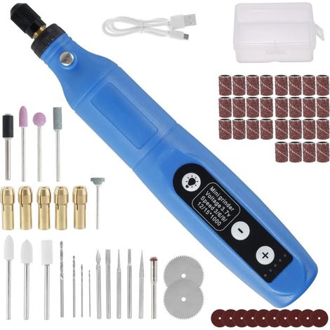 Outil Rotatif Sans Fil 3,7V – Kit 5 Vitesses, 63 Accessoires, Rechargeable USB pour Travaux DIY, Artisanat et Réparation (1/5)