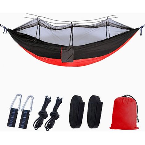 Hamac double 260140cm, hamac de camping de camping et simple avec moustiquaire, anti-retournement (1/5)