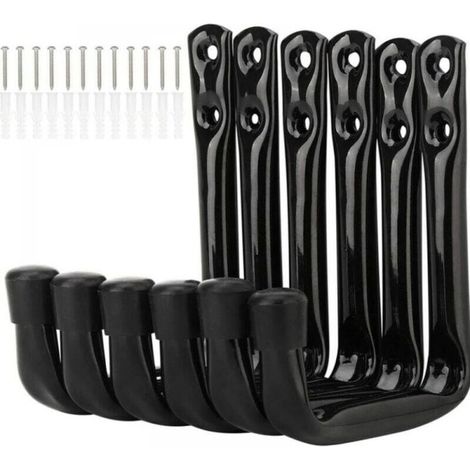 6 Pack Bicycle Wall Hooks Heavy Duty Garage Storage Hooks with Screws, Tool Hooks (1/5)
