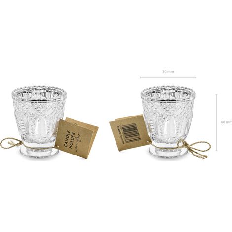 Kerzenständer, silber, 8cm (1 Packung / 4 Stk.) (1/5)