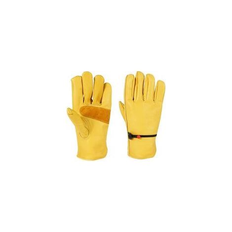Gants de Jardinage pour Hommes/Femmes, Gants de Travail en Cuir de Vachette, Gants de Travail pour Jardin Anti-épines et Anti-Coupures - Épaississement Jaune