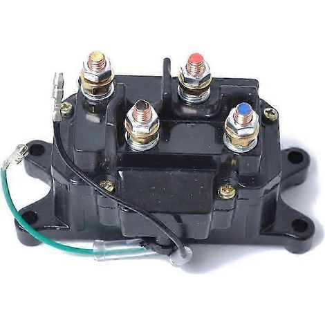 Relais électromagnétique robuste 12V 250A et contacteur étanche pour treuils UTV, compatible avec les applications de 2000 à 5000 lb.