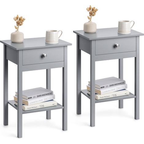 Pair of Bedside Tables - Grey (1/5)