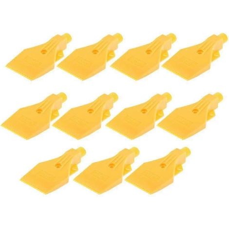 11pcs 1/4" Thread, Flat Wind Jet Air Blowing Nozzle Spray 3 Holes Yellow Tw