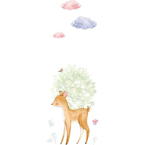 Papier peint panoramique animaux élégant | Tapisserie panoramique originale pour chambre enfant | Papier peint panoramique nature design  - 267 x 100 cm (1 pièce) (1/3)