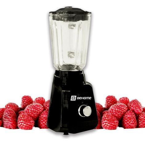 Blender Mixeur électrique avec Bol en Verre de 1,5 L, lame Acier Inoxydable, Mixeur avec 2 vitesse et fonction 400 W, lumière LED, pour Smoothies, Shacker Protéines, Sauces, Bouillies (1/3)