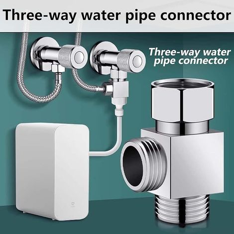 1/2 Robinet 3 Voies WC, FORMVERSITY Vanne de Dérivation 3 Voies, Valve Inverseur de Douche 3 Voies, Raccord en T 1/2. en Laiton Avec Filetage, Racraccord en T pour La Salle de Bain et La Cuisine (1/5)