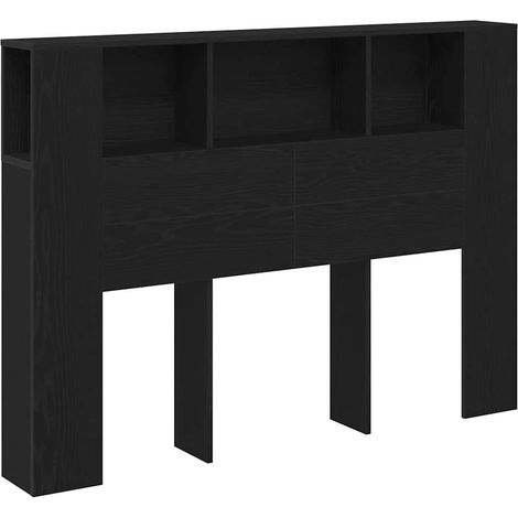 Cabecero de armario con estante Roble Negro 140 x 19 x 104,5 cm vidaXL