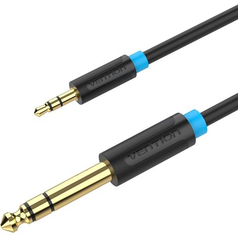 Câble jack stéréo 3,5 mm vers 6,35 mm, adaptateur audio stéréo mâle vers mâle, connecteur plaqué or, ordinateur portable, appareils Home Cinéma et amplificateurs de mixage (1/5)
