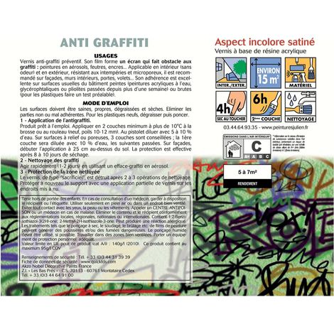 Vernis Anti Graffiti Préventif Incolore Satiné 0,5 L (1/2)