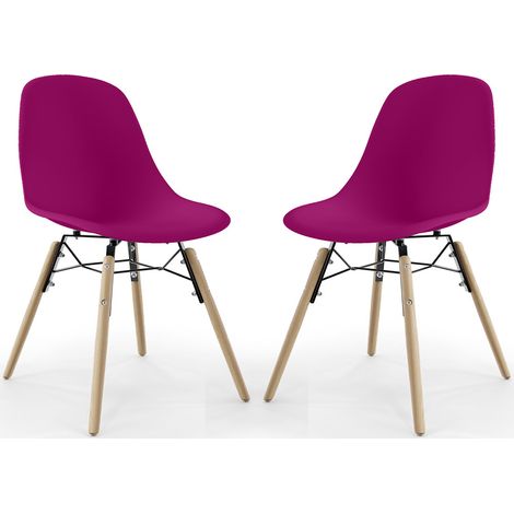 Sedia da Pranzo - Design Scandinavo - Gambe in Legno - Set di 2 - Skögur Malva
