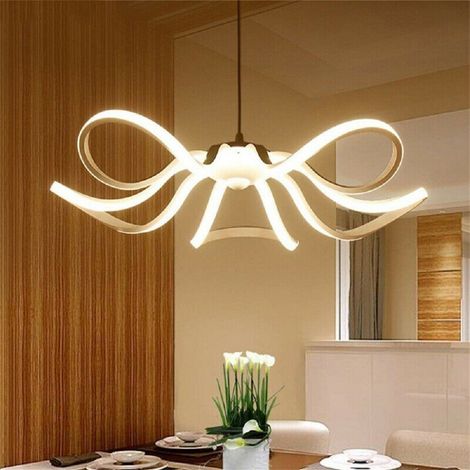 Trade Shop - Lampadario Soffitto Led 45w Fiore Moderno Lampada Luce Fredda Calda Naturale B38 - (1/2)