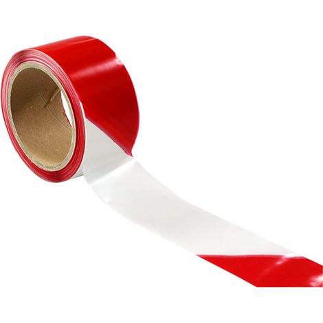 Ruban indéchirable 50mm x 100m rouge/blanc - 3055108 (1/2)
