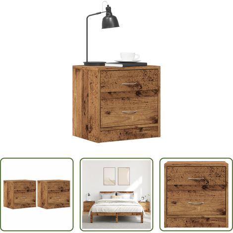 Bois d'ingénierie - Tables de chevet 2 pcs vieux bois 40x30x40 cm bois d'ingénierie (1/5)
