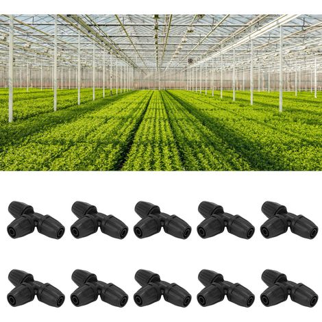 Lot de 10 raccords en T barbelés 8/11 avec verrouillage pour tuyau d'arrosage goutte à goutte (1/5)