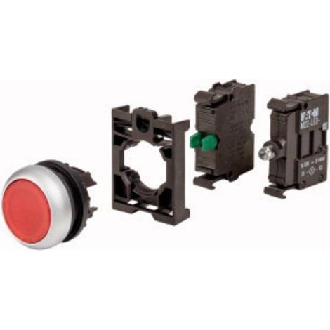 Eaton 110932 M22-DL-R-K10LED-BVP Bouton-poussoir lumineux à rappel collerette plastique 1 pc(s) (1/2)