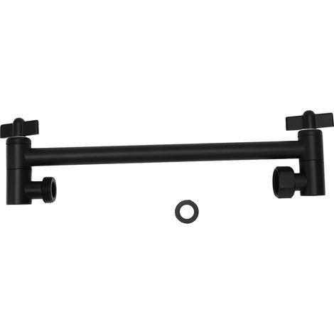 Bras d'extension de pomme de douche pour pluie, rallonge portative, Angle de hauteur réglable, acier inoxydable noir