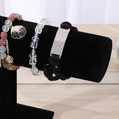 Schmuckhalter, schlicht und elegant, Armband- und Haarspangenhalter für Zuhause, Schmuckgeschäft oder Vitrine, schwarz, einreihig (1/5)