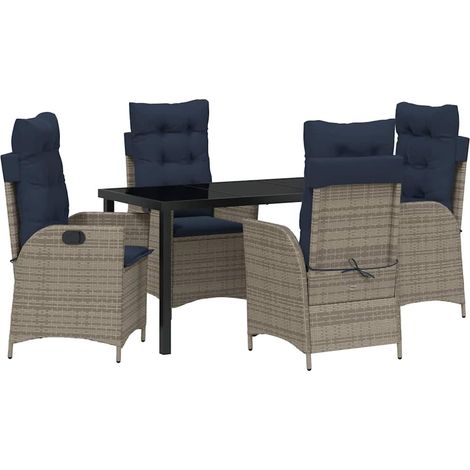 Maison Exclusive - Ensemble de salle à manger pour jardin 5 pcs Gris et Noir Rotin (1/5)